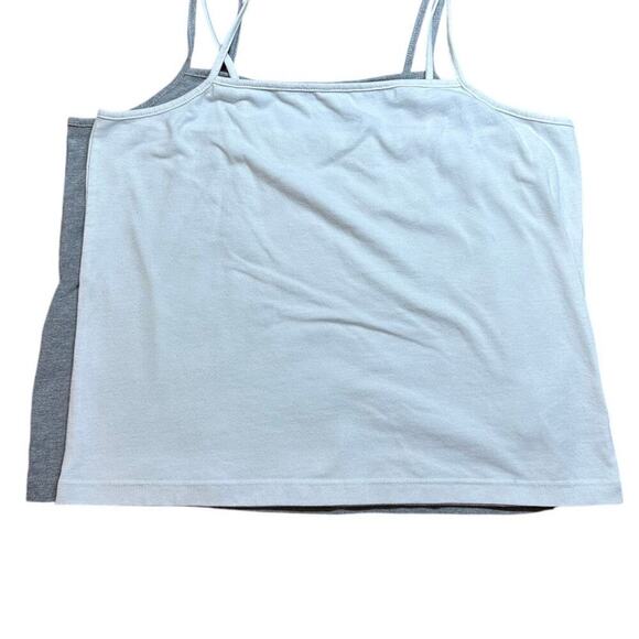 Wild Fabel Lot of 2 Square Neck Crop Spaghetti Strap Tops Gray & White Size XXL - Picture 2 of 5